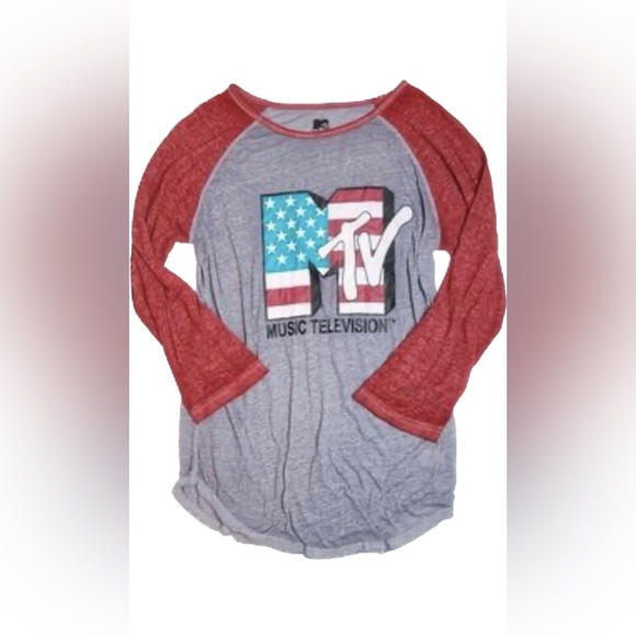 Women's Medium MTV Music Television Long Sleeve Shirt Retro Logo, NEW!! - Picture 1 of 2